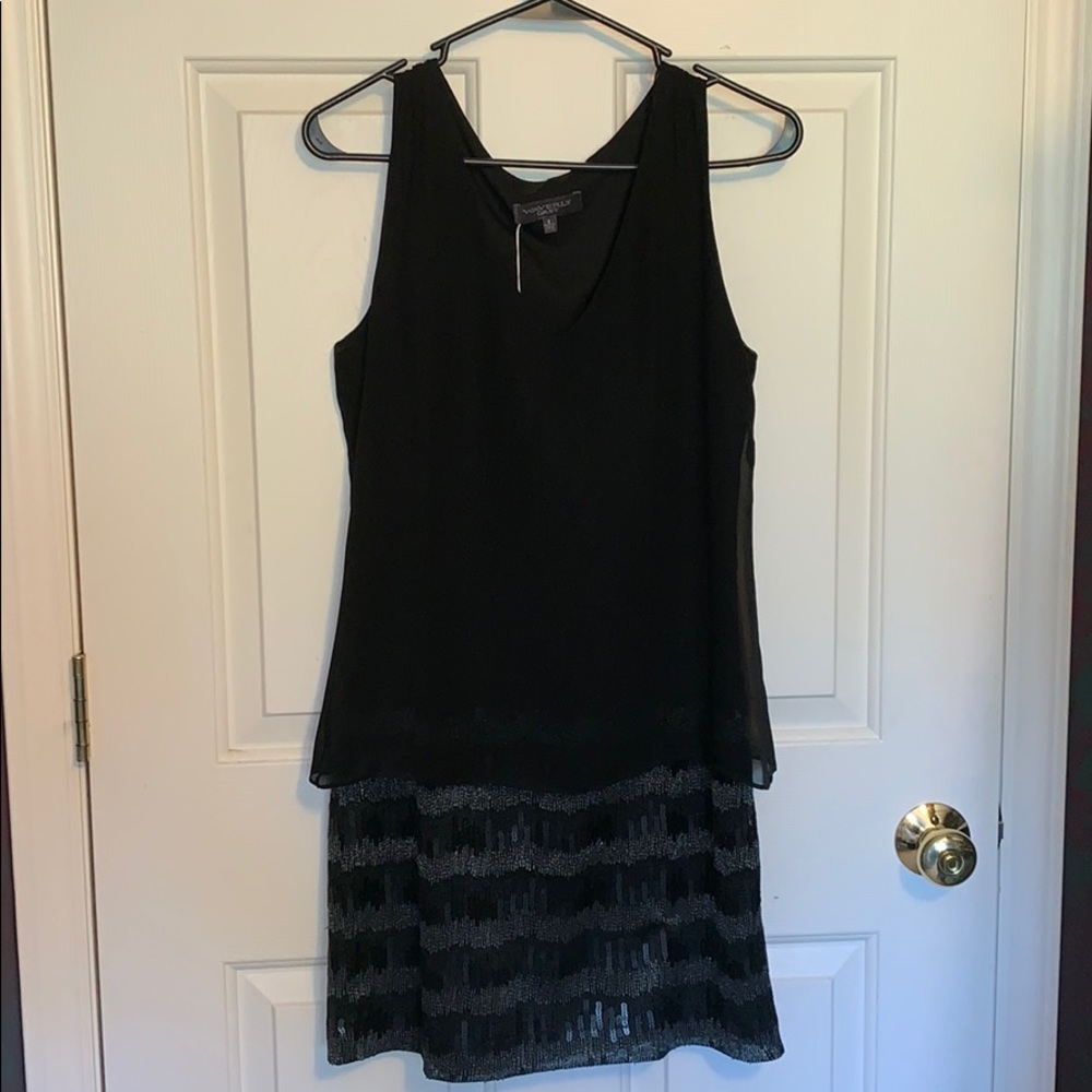 Waverly Grey NYC black chiffon/sequin dress